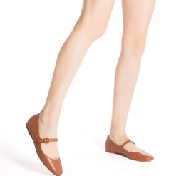 Blair Ballet Flat in Caramel Leather
