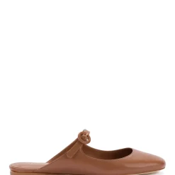 Blair Flat Mule in Caramel Leather