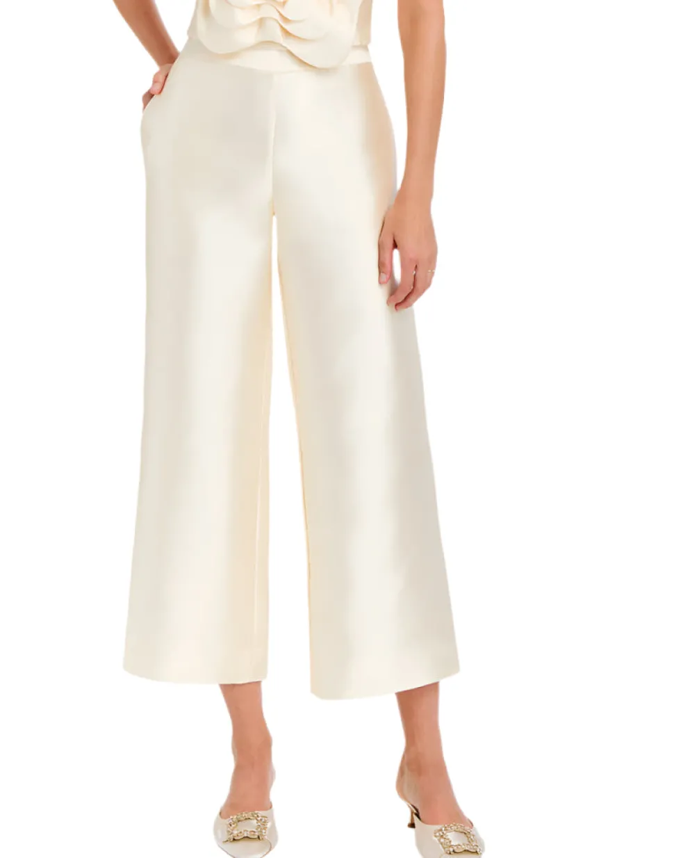 Blake Crop Pant in Ivory