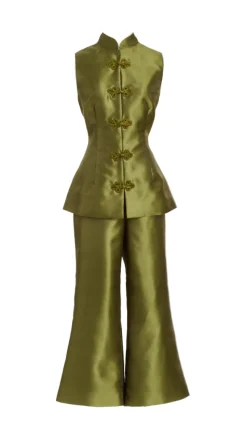 Blake Cropped Pants in Olive Green