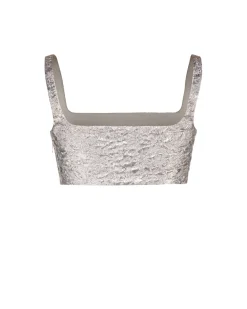 Blake Top in Silver Brocade