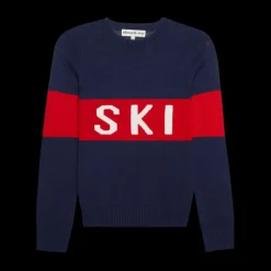 Block Ski Crewneck Sweater in Navy
