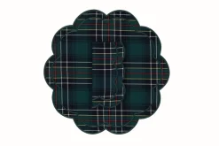 Bloom Green Tartan Napkin and Placemat, Set of 2