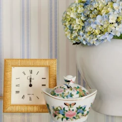 Blue & Blush Halo Stripe Wallpaper