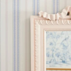 Blue & Blush Halo Stripe Wallpaper