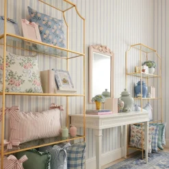 Blue & Blush Halo Stripe Wallpaper