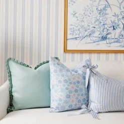 Blue & Blush Halo Stripe Wallpaper