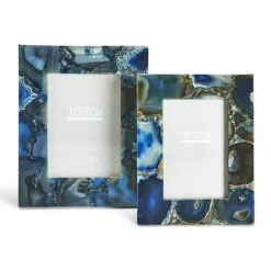 Blue Agate Photo Frame, Set of 2