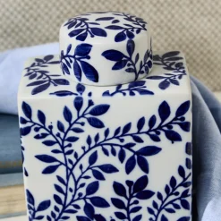 Blue and White Chinoiserie Tea Jars, Set of 2