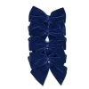 Blue Bow Velvet Napkin Ties, Set of 4