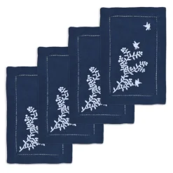 Blue Chinoiserie Cocktail Napkins, Set of 4