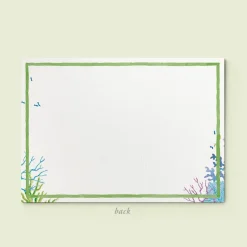 Blue Corals Stationery Cards, Personalized Set of 50