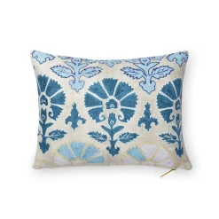 Blue Daisy Suzani Pillow