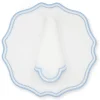 Blue Dotted White Linen Napkin and Placemat, Set of 2