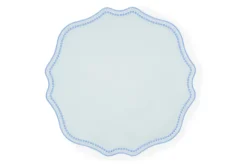 Blue Dotted White Linen Placemat, Set of 4