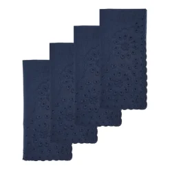 Blue Eyelet Dinner Napkins, Set of 4