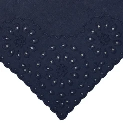Blue Eyelet Dinner Napkins, Set of 4