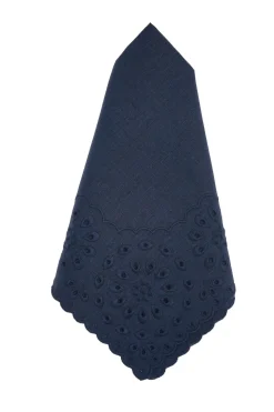 Blue Eyelet Dinner Napkins, Set of 4