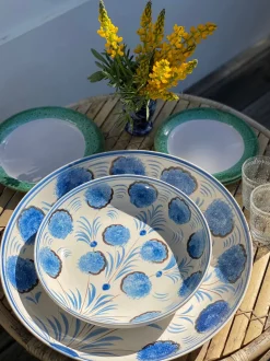 Blue Flower Serving Bowl