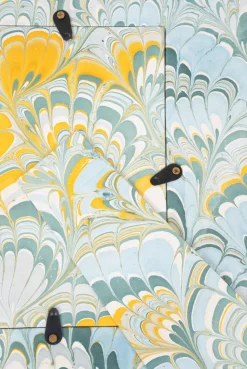 Blue Hand-Marbled Large Wall Picture Frame