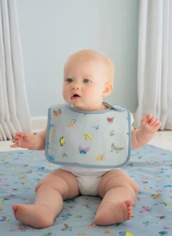 Blue Madame Butterfly Bib