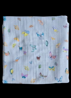 Blue Madame Butterfly Shawl Blanket