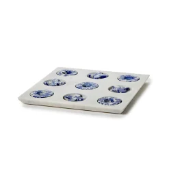 Blue Marble Hand-Crafted Tic-Tac-Toe