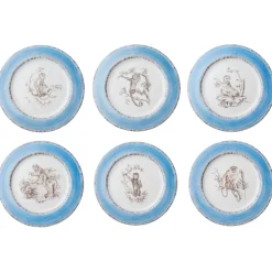 Blue Monkey Dinner Plates, Set of 6