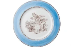 Blue Monkey Dinner Plates, Set of 6