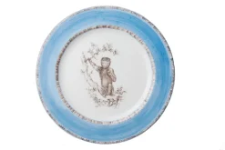 Blue Monkey Dinner Plates, Set of 6