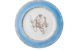 Blue Monkey Dinner Plates, Set of 6