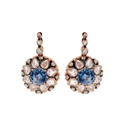 Blue Sapphire And Diamond Earrings