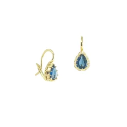 Blue Sapphire Pear Drop Earrings