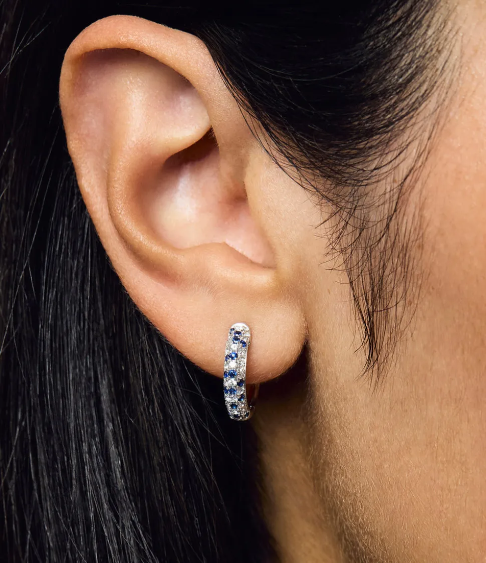 Blue Speckled Hoop Earrings