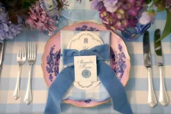 Blue Velvet Napkin Bows, Set of 4