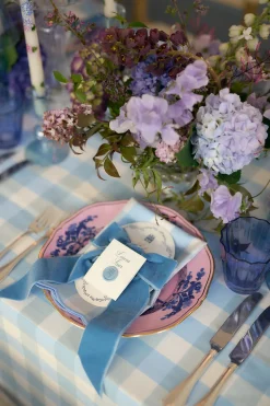 Blue Velvet Napkin Bows, Set of 4