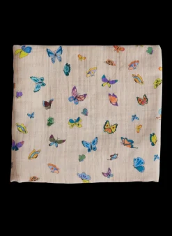 Blush Peach Madame Butterfly Shawl Blanket