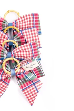 Blush Provence Plaid Napkin Rings in Pink, Set of 4