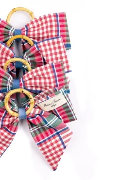 Blush Provence Plaid Napkin Rings in Pink, Set of 4