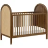 Bondi Cane 3-in-1 Convertible Crib with Toddler Bed Conversion Kit in Natural Walnut with Natural Cane
