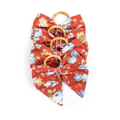 Bordeaux Belle Napkin Rings in Red, Set of 4