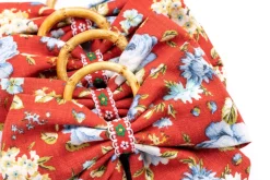 Bordeaux Belle Napkin Rings in Red, Set of 4