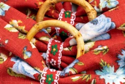 Bordeaux Belle Napkin Rings in Red, Set of 4