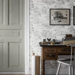 Boråstapeter Countryside Morning Wallpaper in Grey