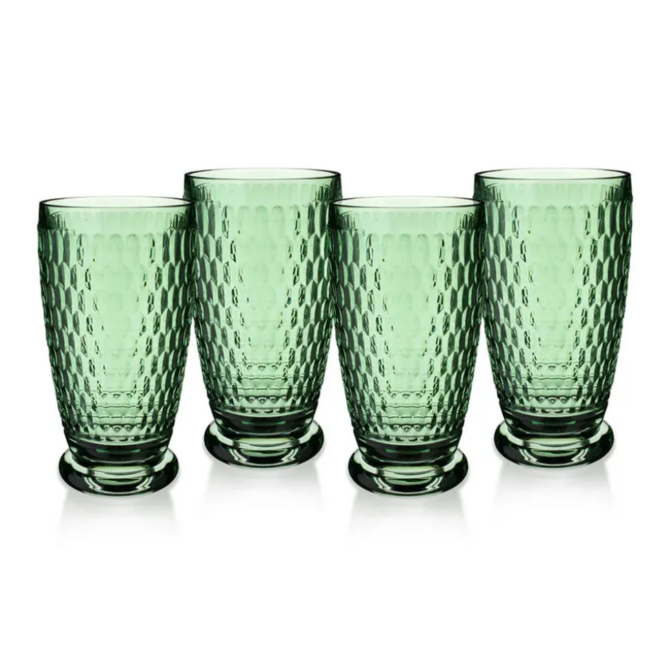 Boston Colored Highball / Tumbler in Green, Set of 4