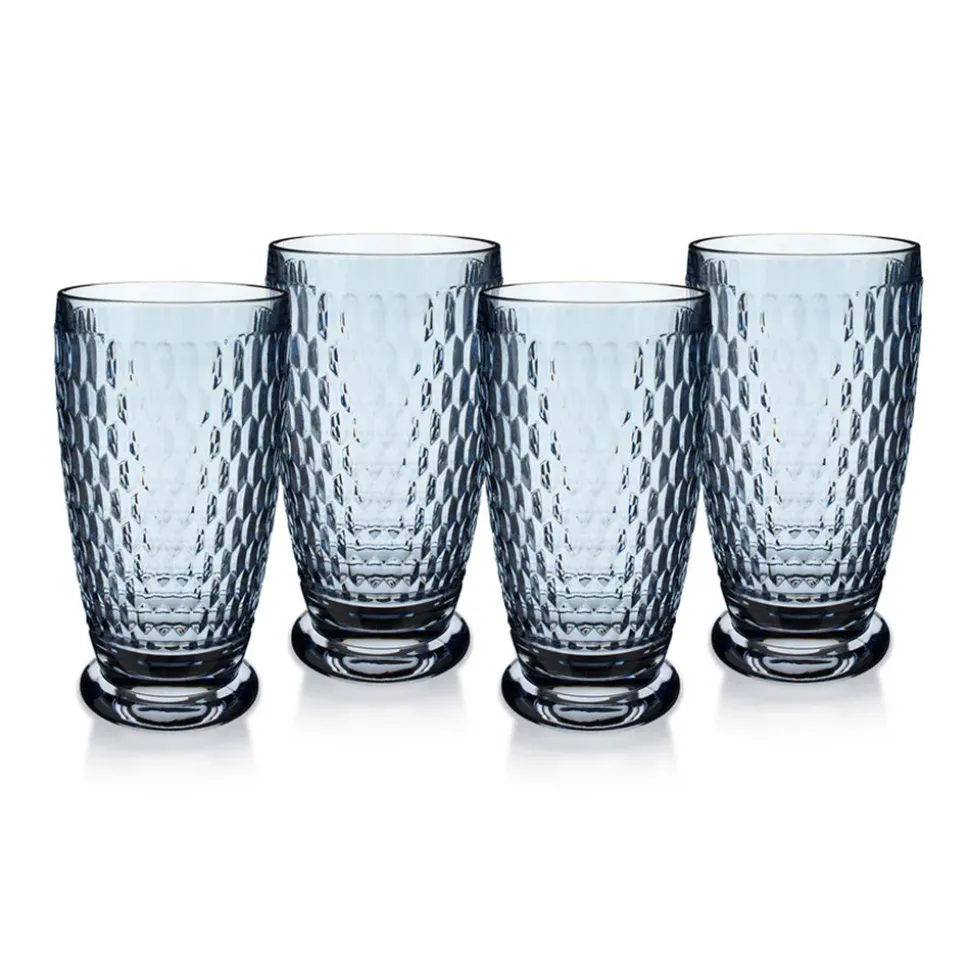 Boston Colored Highball / Tumbler in Blue, Set of 4