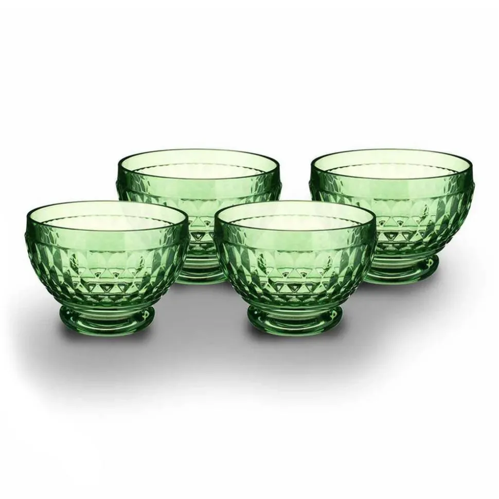 Boston Colored Individual Bowl in Green, Set of 4