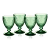 Boston Colored Red Wine in Green, Set of 4