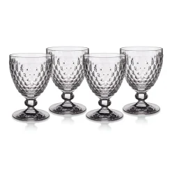 Boston Red Wine in Clear, Set of 4
