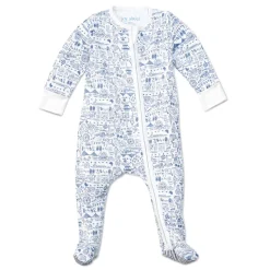 Boston Zip Baby Onesie in Sailor Blue